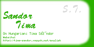 sandor tima business card